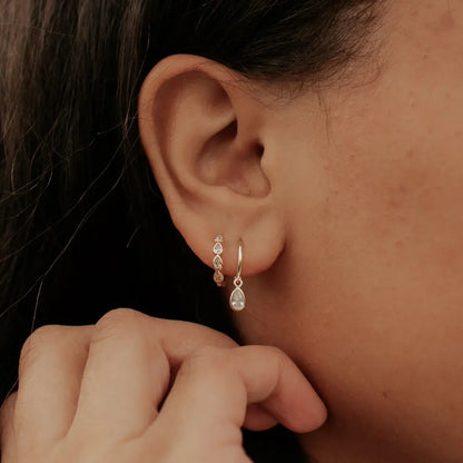 April Raindrop Dangle Hoops