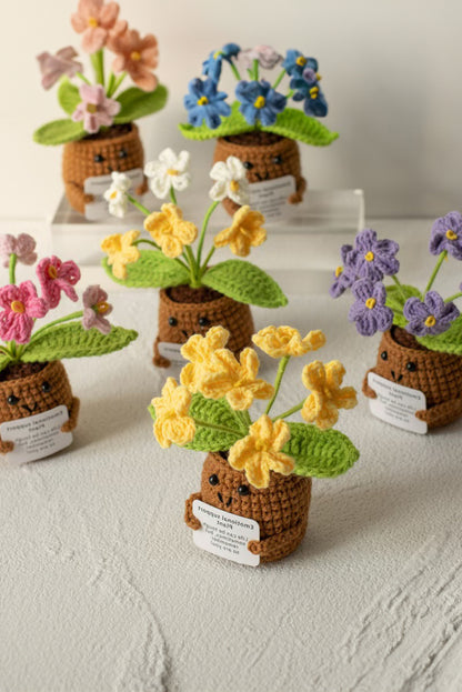 Ginger Positive Cute Crochet Sunflower Pot
