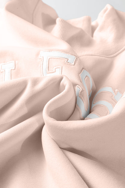 Sea Green Oversize Blessed Embroidered Mock Neck Sweatshirt