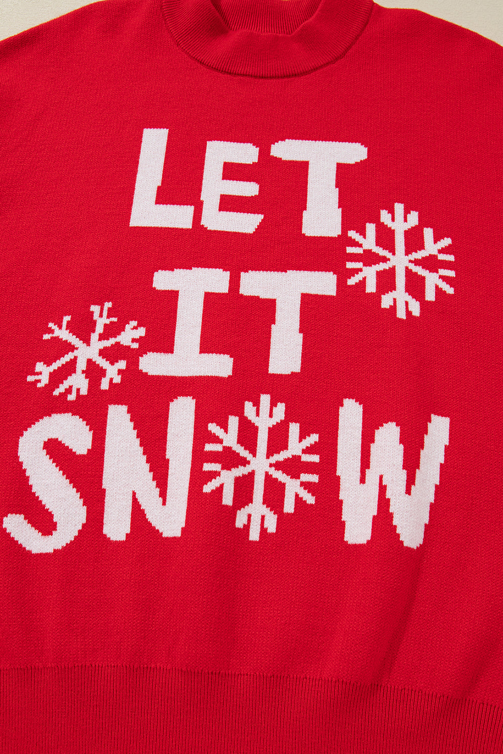 Red Dahlia LET IT SNOW Graphic Christmas Holiday Loose Sweater