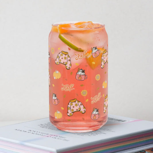 Fall Sweater Sipper Glass