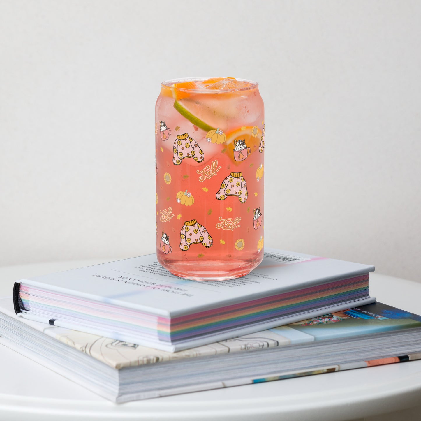 Fall Sweater Sipper Glass