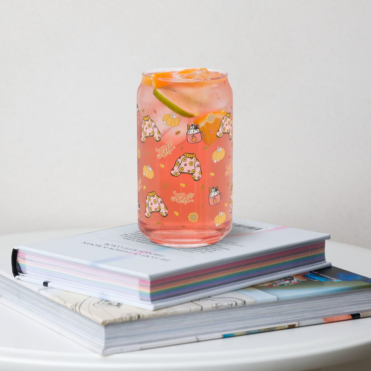 Fall Sweater Sipper Glass