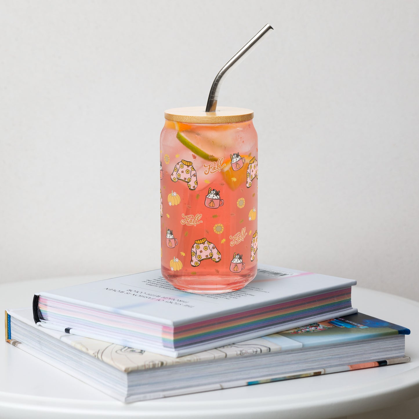 Fall Sweater Sipper Glass