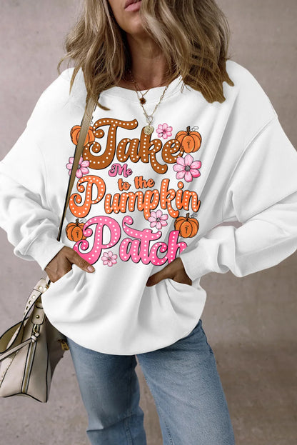 Pumpkin Graphic Long Sleeve Sweatshirt