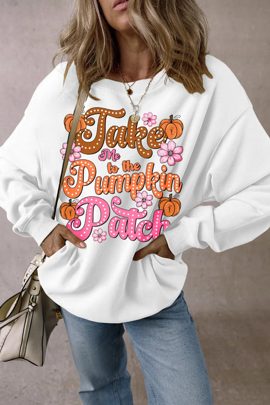 Pumpkin Graphic Long Sleeve Sweatshirt
