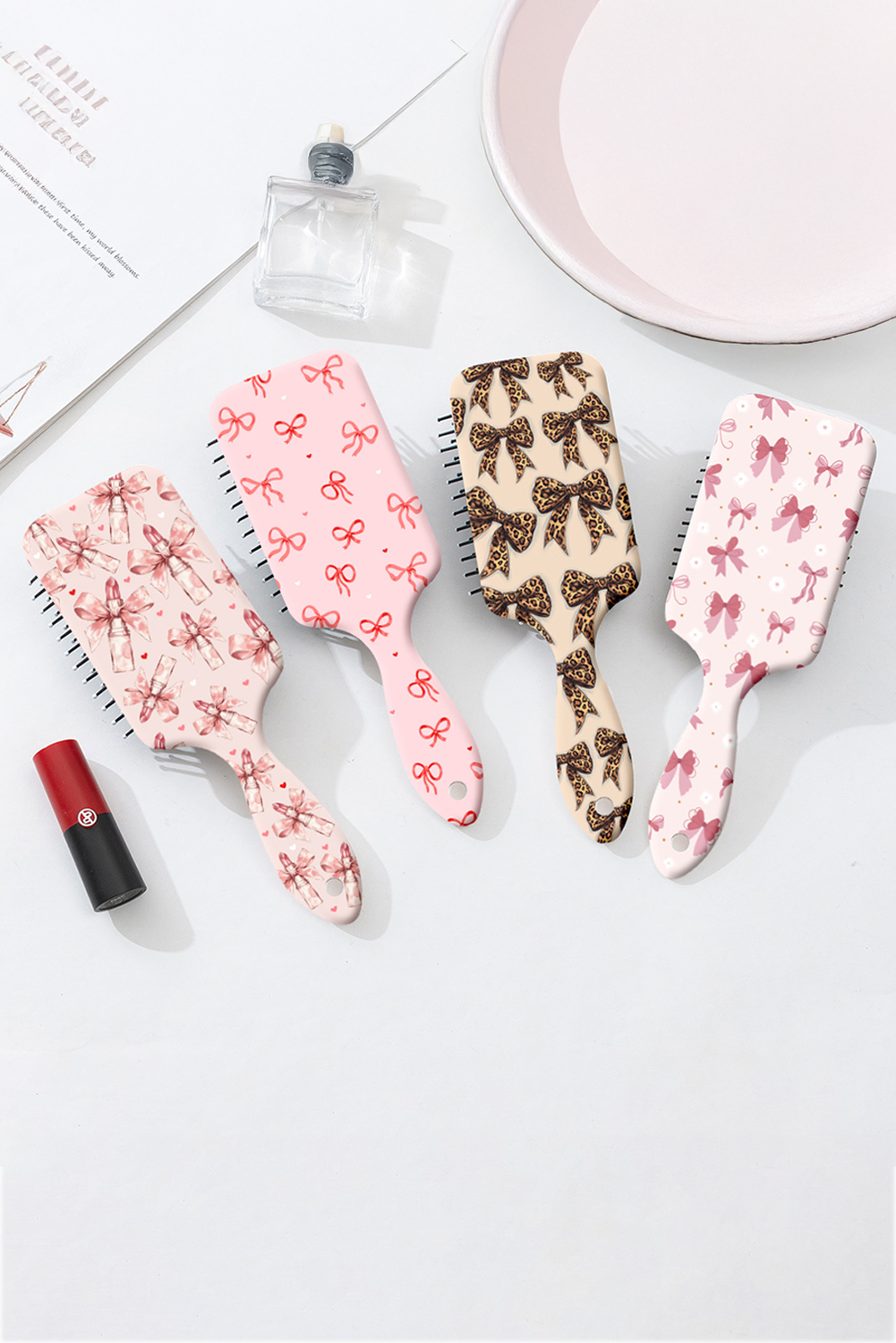 Parchment Leopard Bow Print Hair Comb