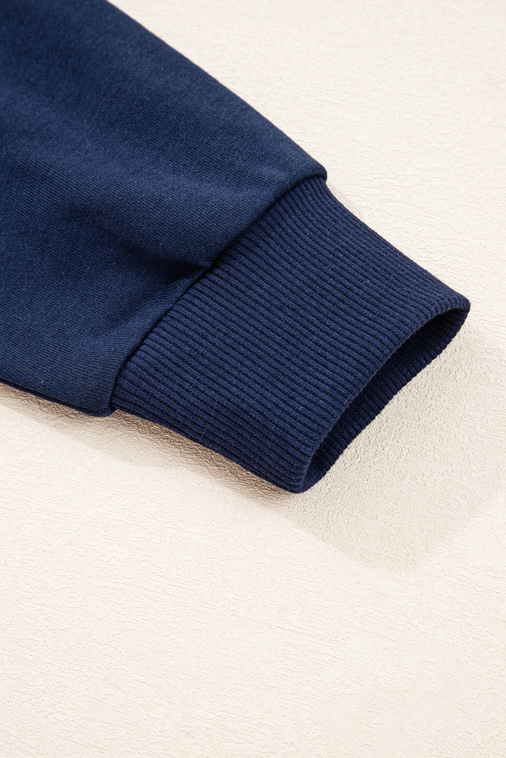 Navy Blue Varsity Striped Detail Drop Shoulder Oversized Sweatshirt
