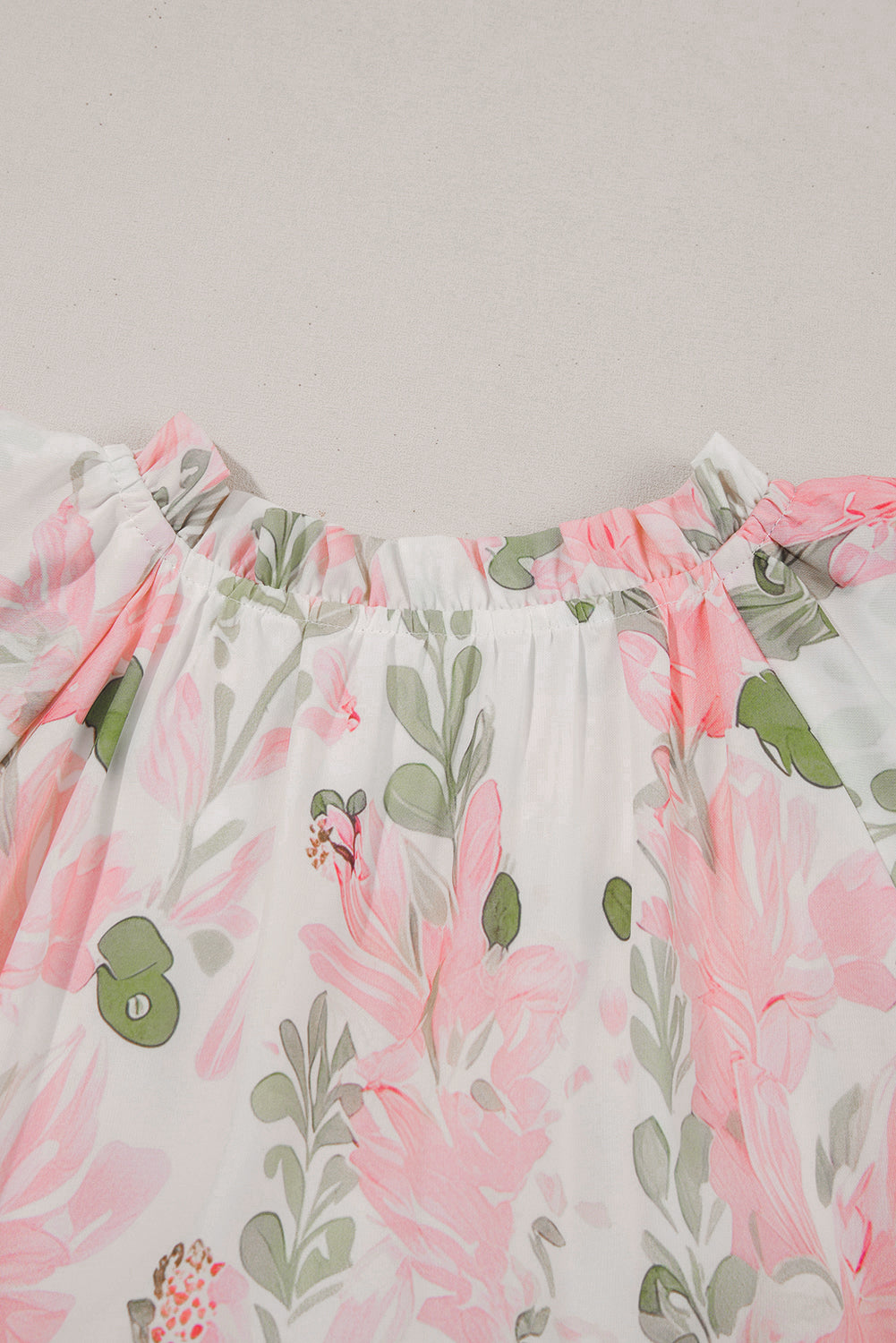 Orange Floral Contrast Edge Layered Short Sleeve Mini Dress