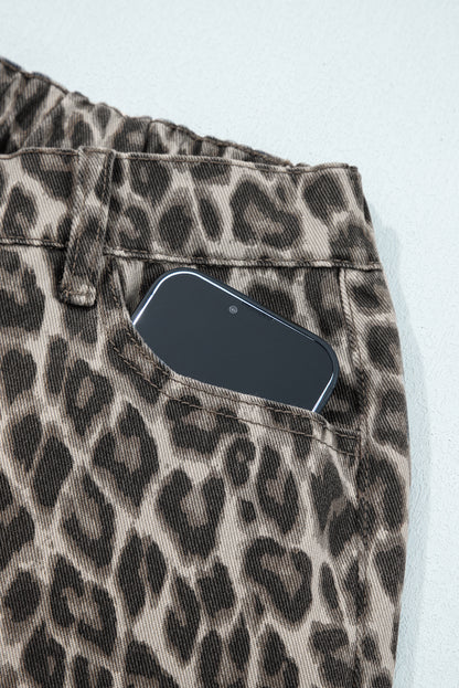 Yellow Leopard Straight Loose Leg Jeans