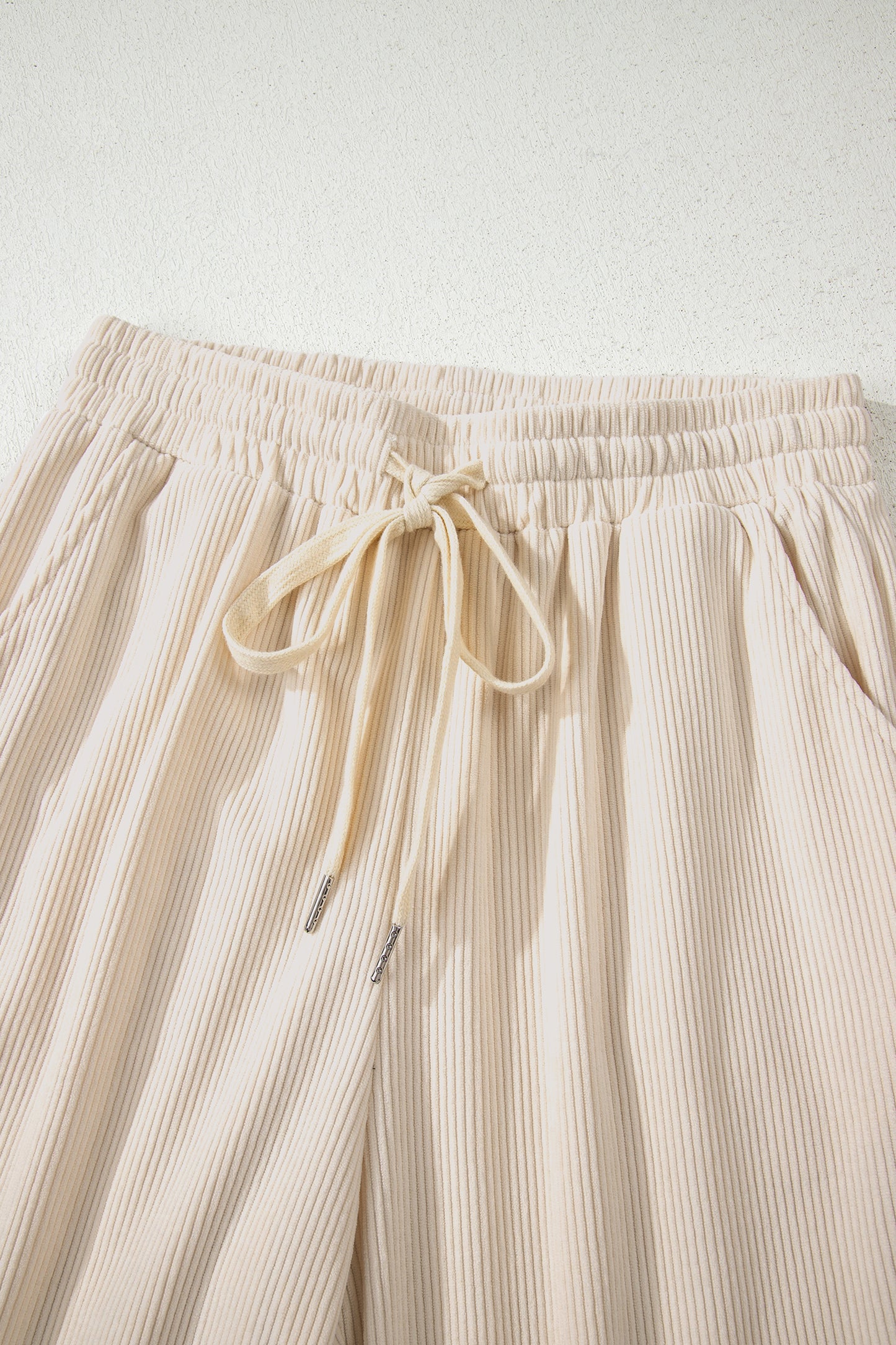 Jet Stream Drawstring Elastic Waist Casual Corduroy Pants