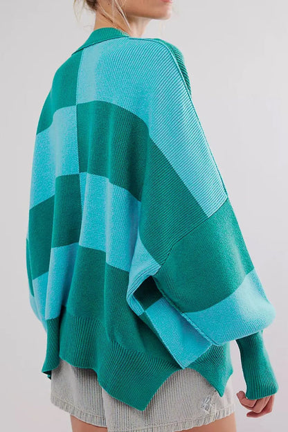 Color Block Round Neck Long Sleeve