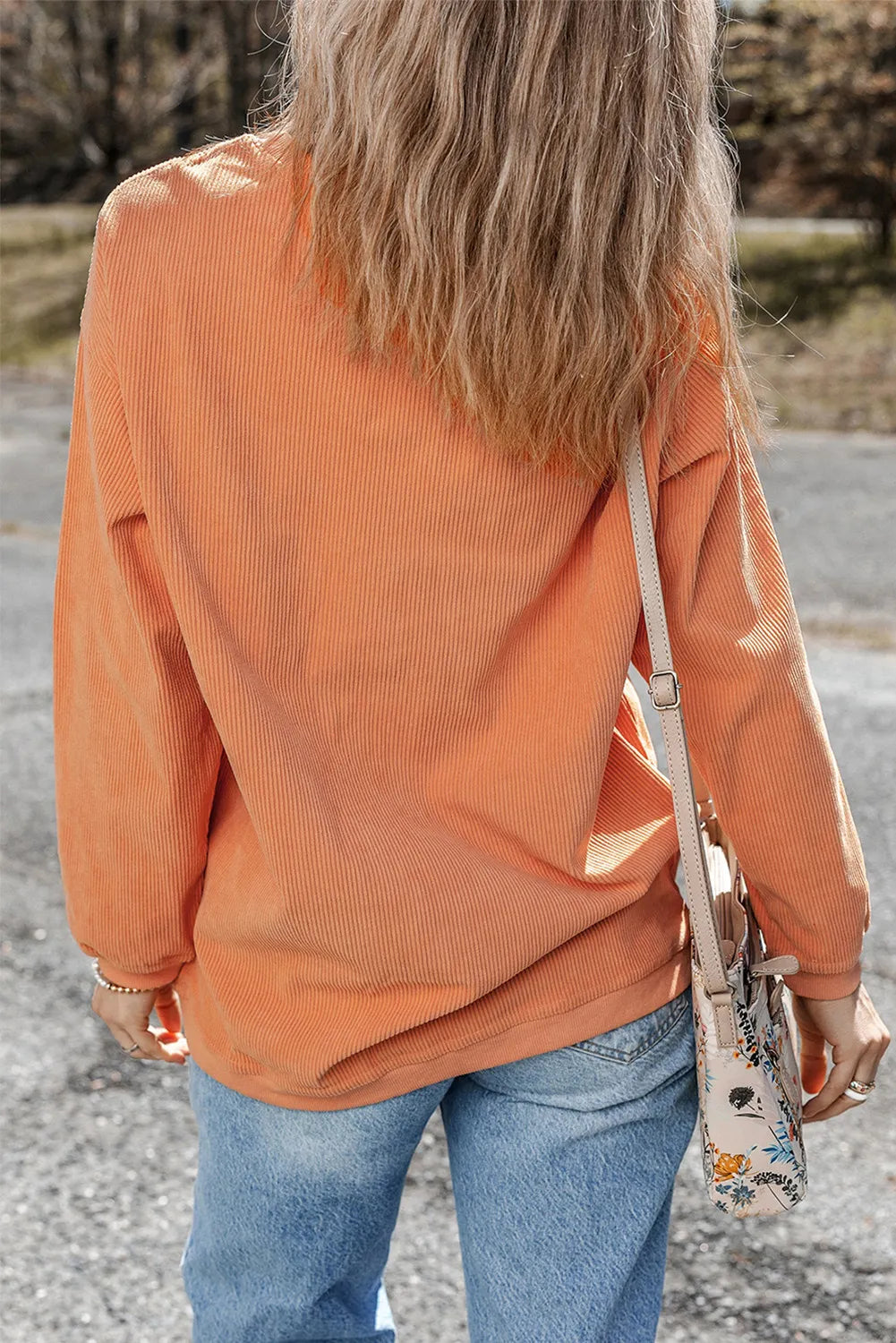Hey Boo Letter Graphic Round Neck Long Sleeve Sweatshirt