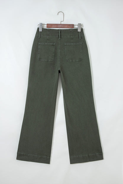Bonbon 2-Button High Waist Flared Bottom Jeans