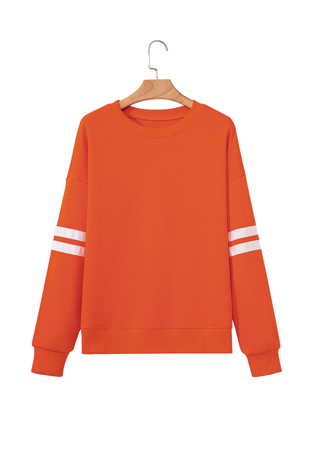 Navy Blue Varsity Striped Detail Drop Shoulder Oversized Sweatshirt